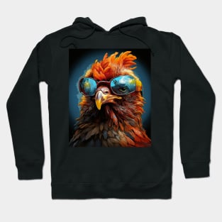 Pop Art Sunglasses Chicken Hoodie